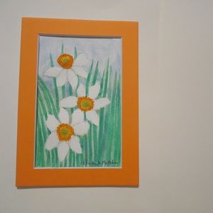 Original Watercolor Narcissus Painting